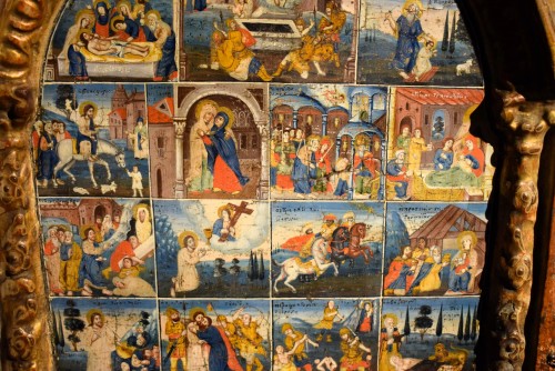 Antiquités - Extraordinaire Triptyque Grec de la fin du XVe - début du XVIe siècle